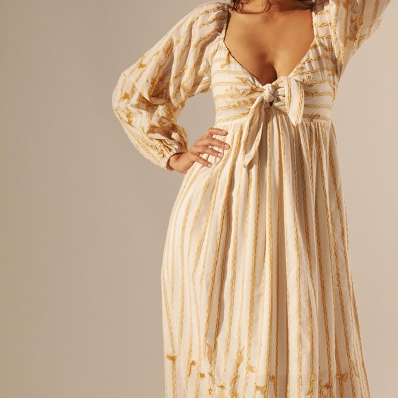 Anthropologie enbroidered sweat heart maxi dress. NWT. - Picture 3 of 4